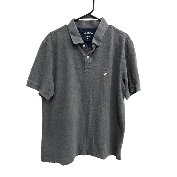 Nautica Classic Fit Polo Shirt Gray Cotton Short Sleeve Sz XL - Picture 1 of 7